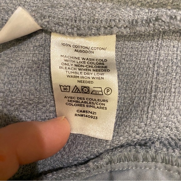 LOFT 12 Riviera Shorts Women’s Buttons Textured Cotton Side Zip Lavender Gray - Picture 10 of 12